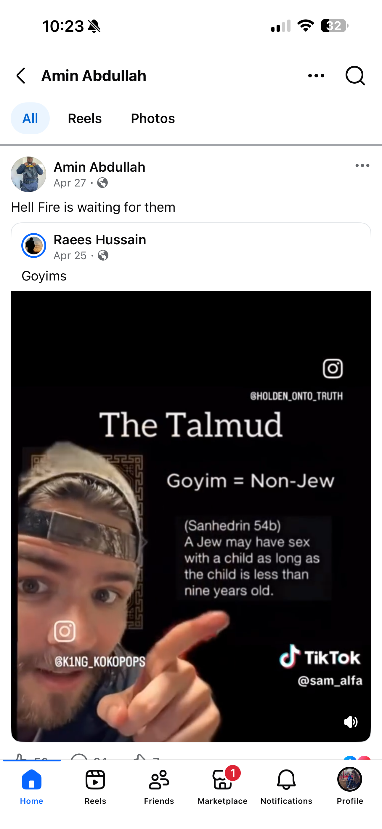 Documentary screenshot 2 of social media activity referenced in this report